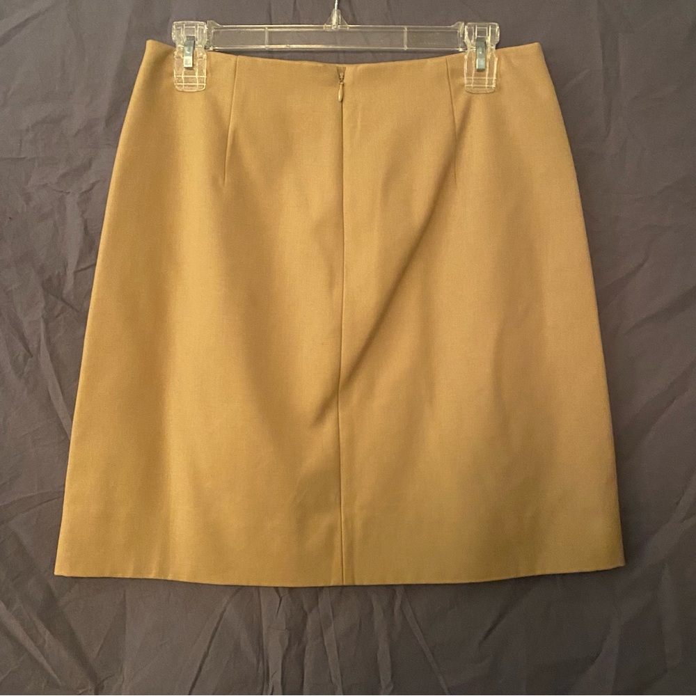 J Crew Tan Scalloped Edge Mini Skirt; Lined; 4 Tall - Picture 4 of 6
